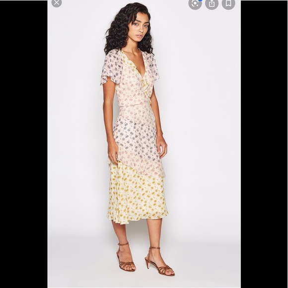Joie Orita B Floral Midi Dress Sz 0 - Picture 7 of 11